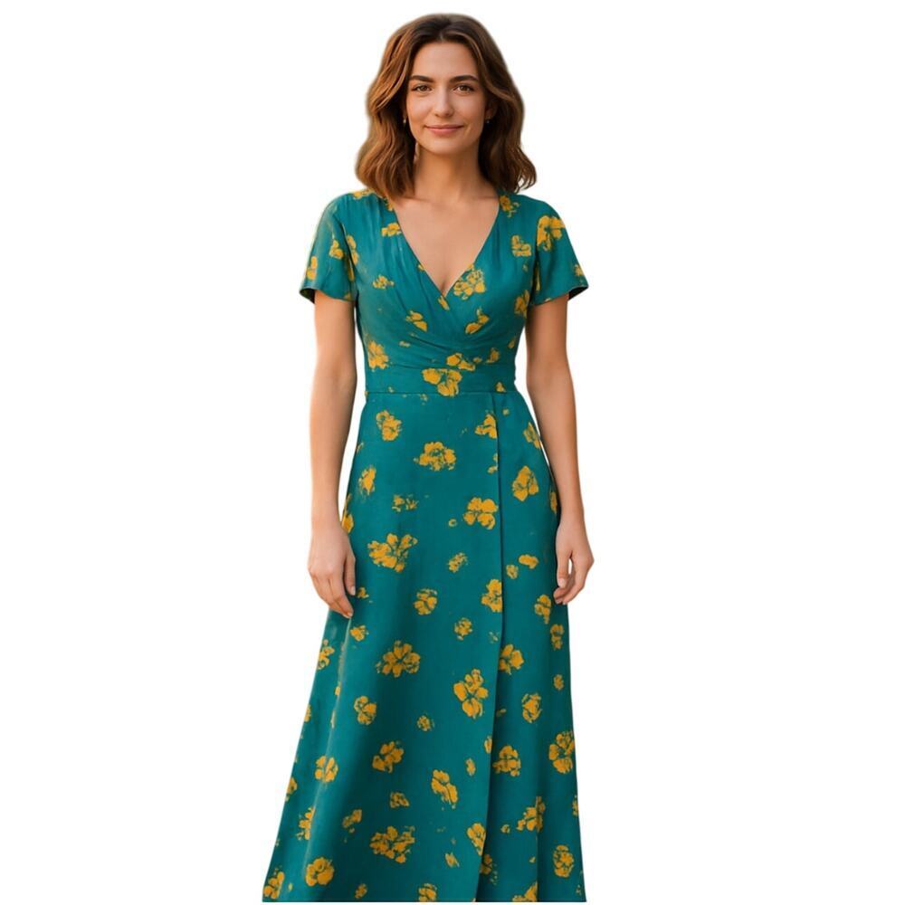 Free People Floral Printed So Sweetly Wrap Dress Juniper Combo Size Small